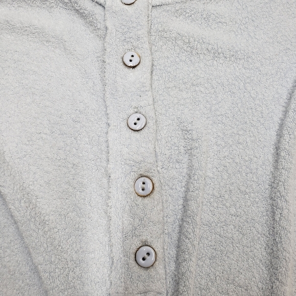 Free People Emma Henley Slouchy Terry Knit Cropped Top Women's Large Blue Grey - Picture 3 of 15